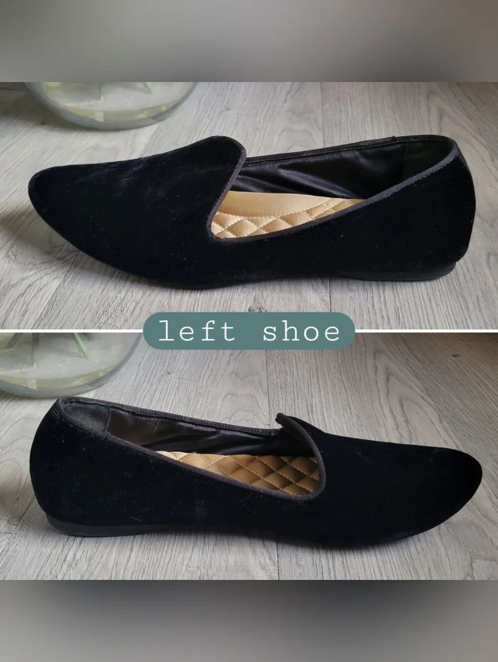 Birdies The Starling Black Velvet Smoking Loafer Slippers & Quilted Insole, US 9